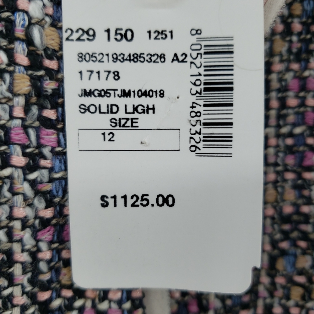 Armani Collezioni NWT 3 Button Blazer Size 12 Black Pink Multi Retail $1,125 - Picture 4 of 12